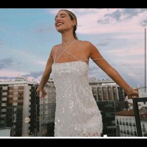 green emerald velvet dress Asael Ivory Short Long-Sleeved Sequin Dress